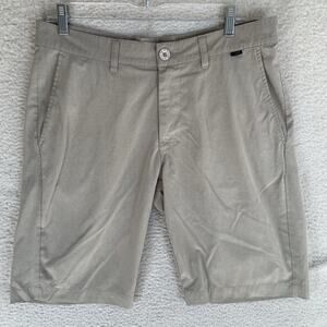 Travis Mathew Shorts Mens 32 Biege/Gray Chino Stretch Golf Performance